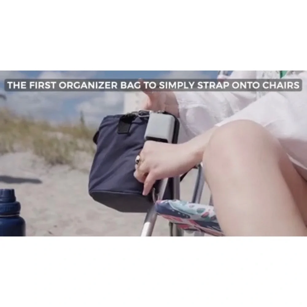 CrapKeeper Organizer Bag Navy Blue Adjustable Drink Holders Multi Pocket
